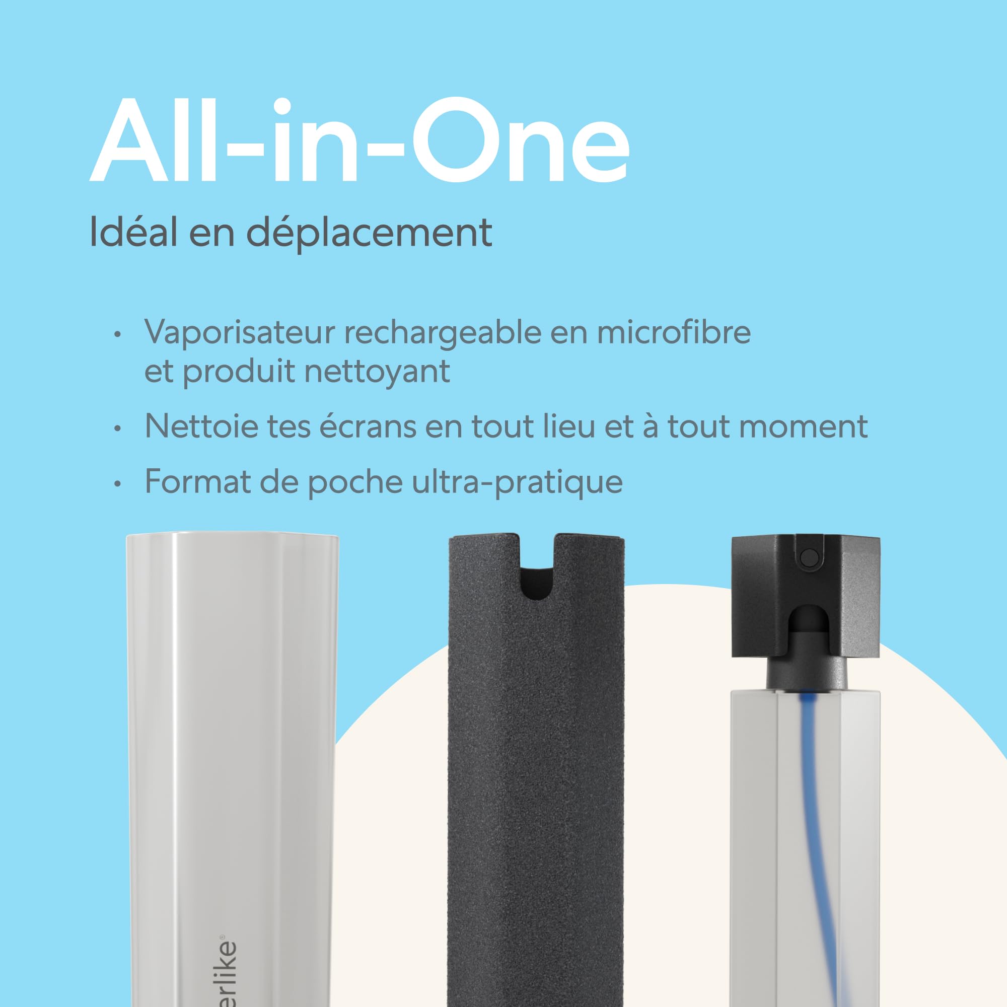 Paperlike® All-in-one Cleaning Kit - Vaporisateur en Microfibre Rechargeable & Solution de Nettoyage + 5 tablettes de Recharge - sans Risque pour l'iPad et Les écrans électroniques