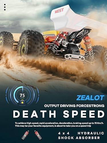 Miniatura 4 de Wltoys 144010 Auto RC sin escobillas, Wltoys 144010 Auto de control remoto, Wltoys 144001 Motor sin escobillas actualizado, velocidad máxima 4WD 114