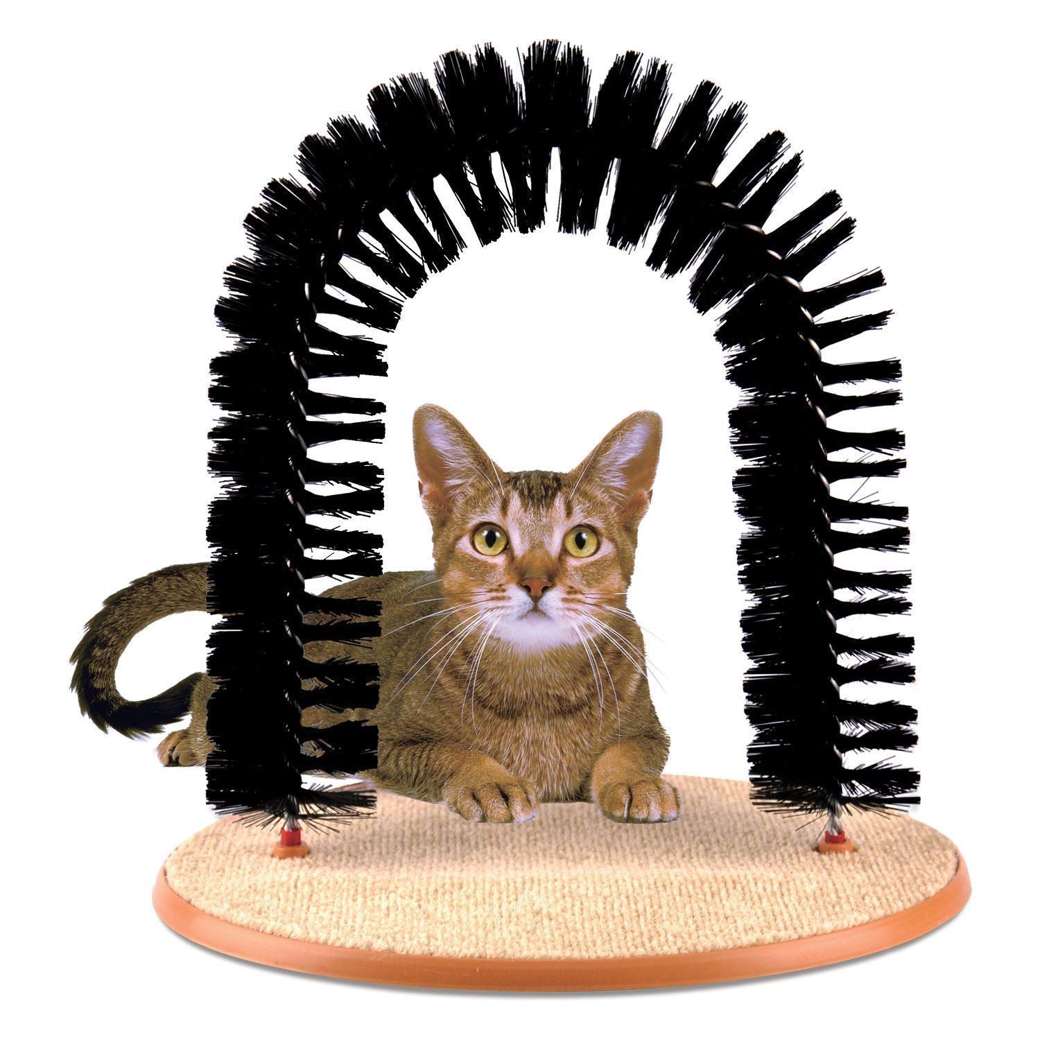 Cat & Kitten Pet Grooming Arch Scratching Post Massage Self Brush Groomer Nip