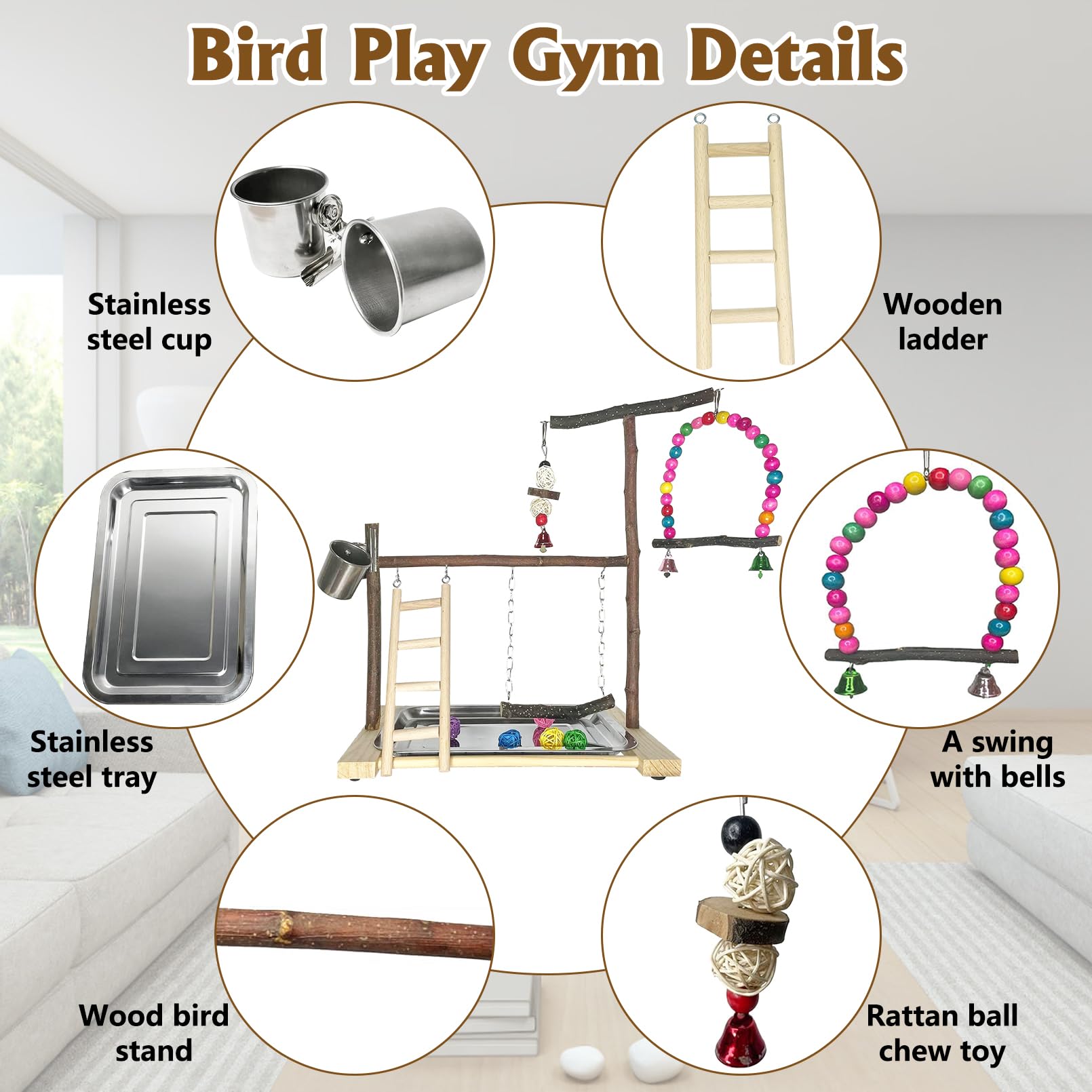 Amazon | 鳥遊び場 オウム プレイスタンド インコ ジム ベビーサークル