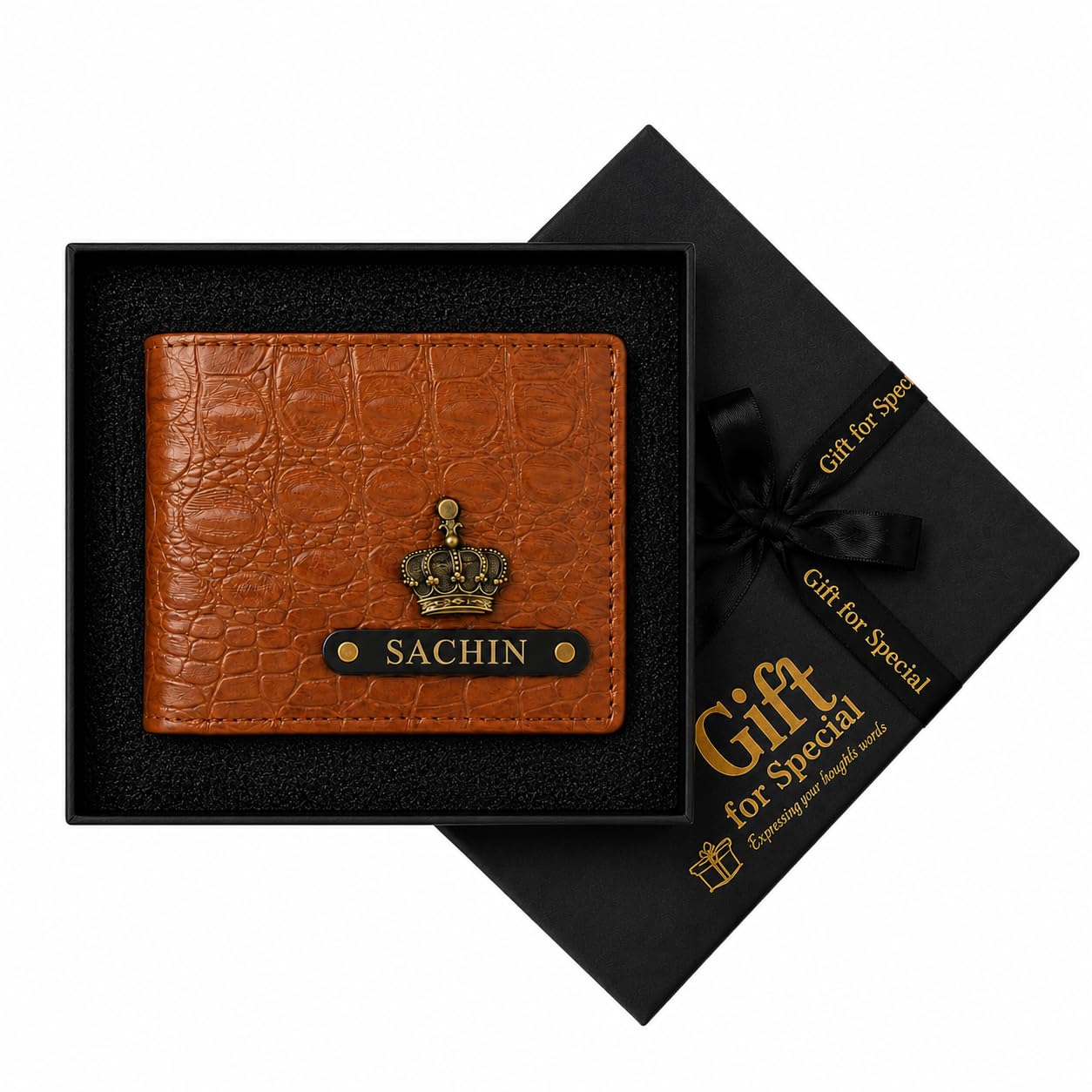 gift for special Genuine Leather Purse for Mens Gift for Husband Genuine Leather Personalised Wallet Name Engraved Men’s Wallet - Croc Wallet for Gifts-picture-46