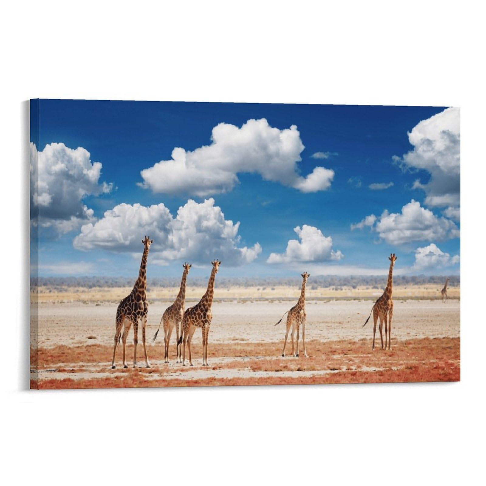 XPASHIQWC African Grassland Giraffe Poster Artwork Canvas Prints Picture Modern Wall Art Picture Wall Hanging for Bathroom Wall Decor 08x12inch(20x30cm)