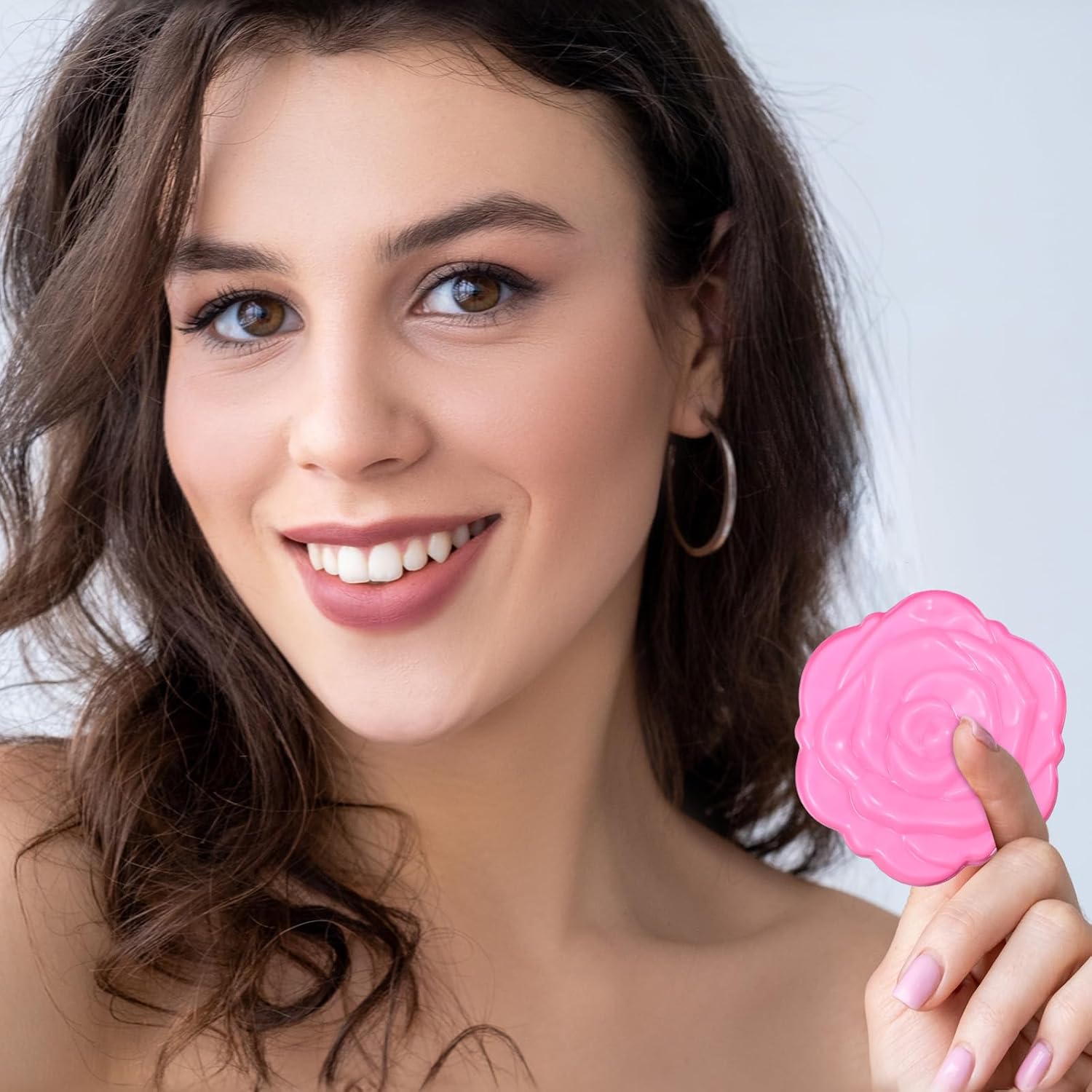 40 Pack Compact Mirror Plastic Portable Foldable Rose Flower Shaped Makeup Mirror Hand Bridesmaids Gift for Women Girls Wedding Party