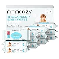 Vista 10 de Momcozy Toallitas para bebé, diseño de tamaño extragrande, 99% a base de agua, sin perfume e hipoalergénicas, toallitas limpiadoras e hidratantes