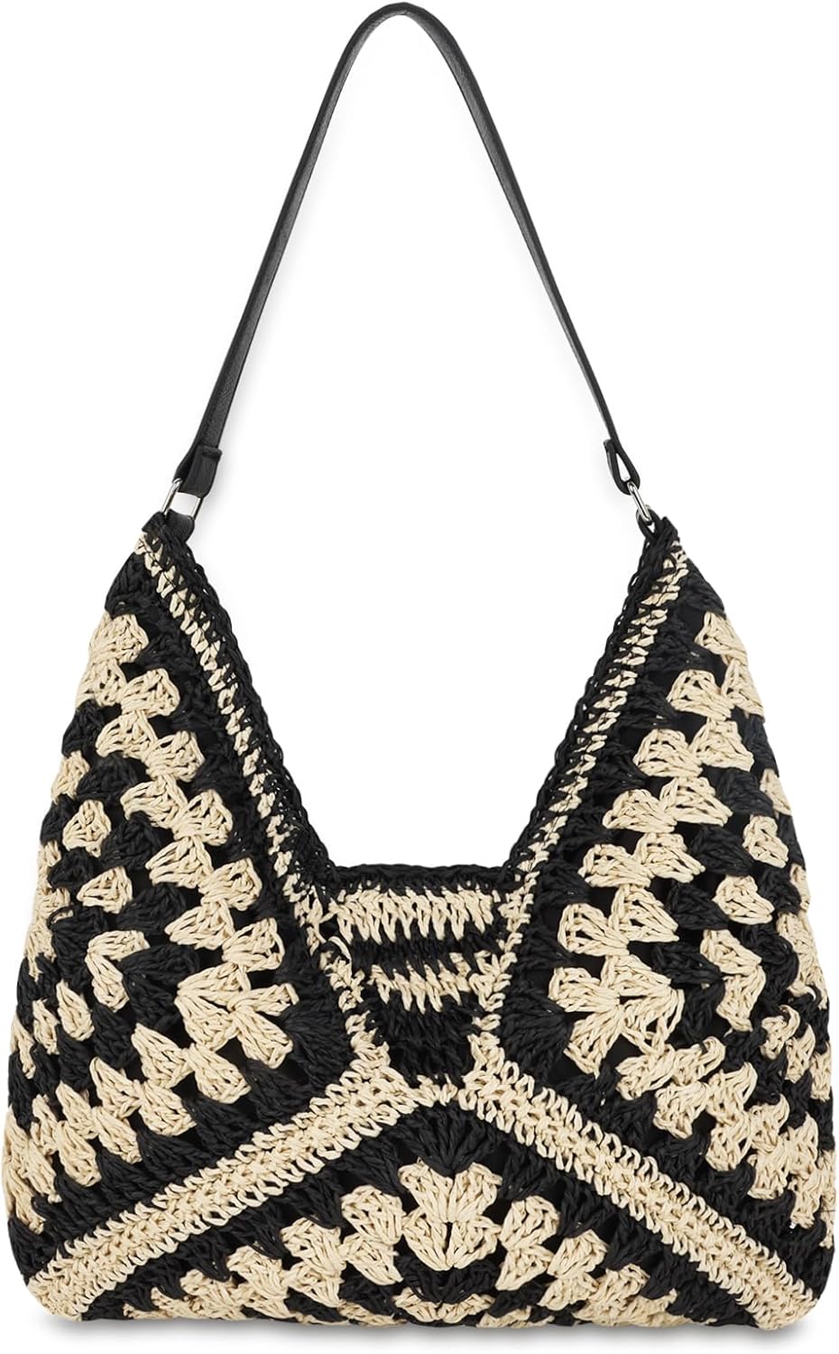 Straw hobo beach bag women woven tote vintage handbag
