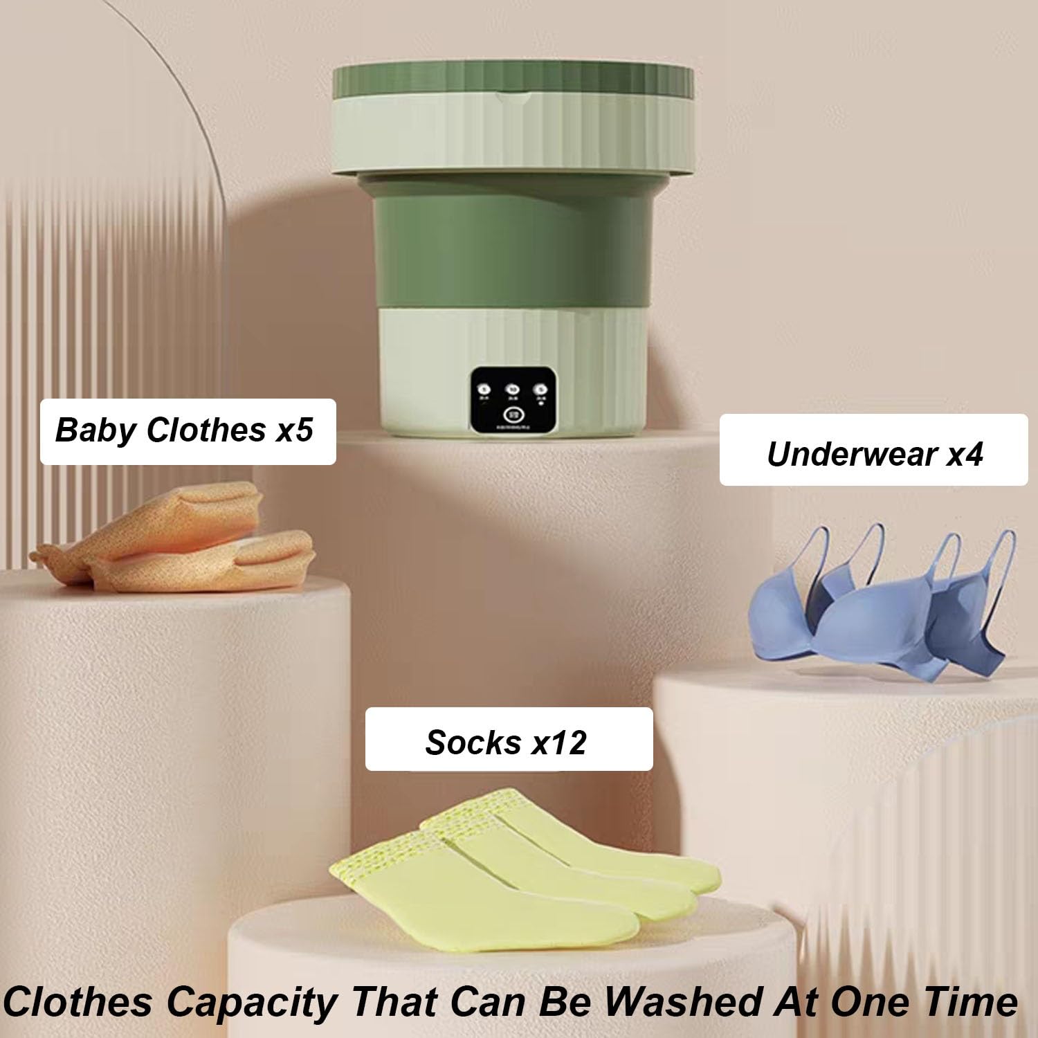 Lavadora Portátil, 18L plegable washing machine, Mini Lavadora lavarropas para viajes, apartamentos, dormitorios, hotel, mini lavadora