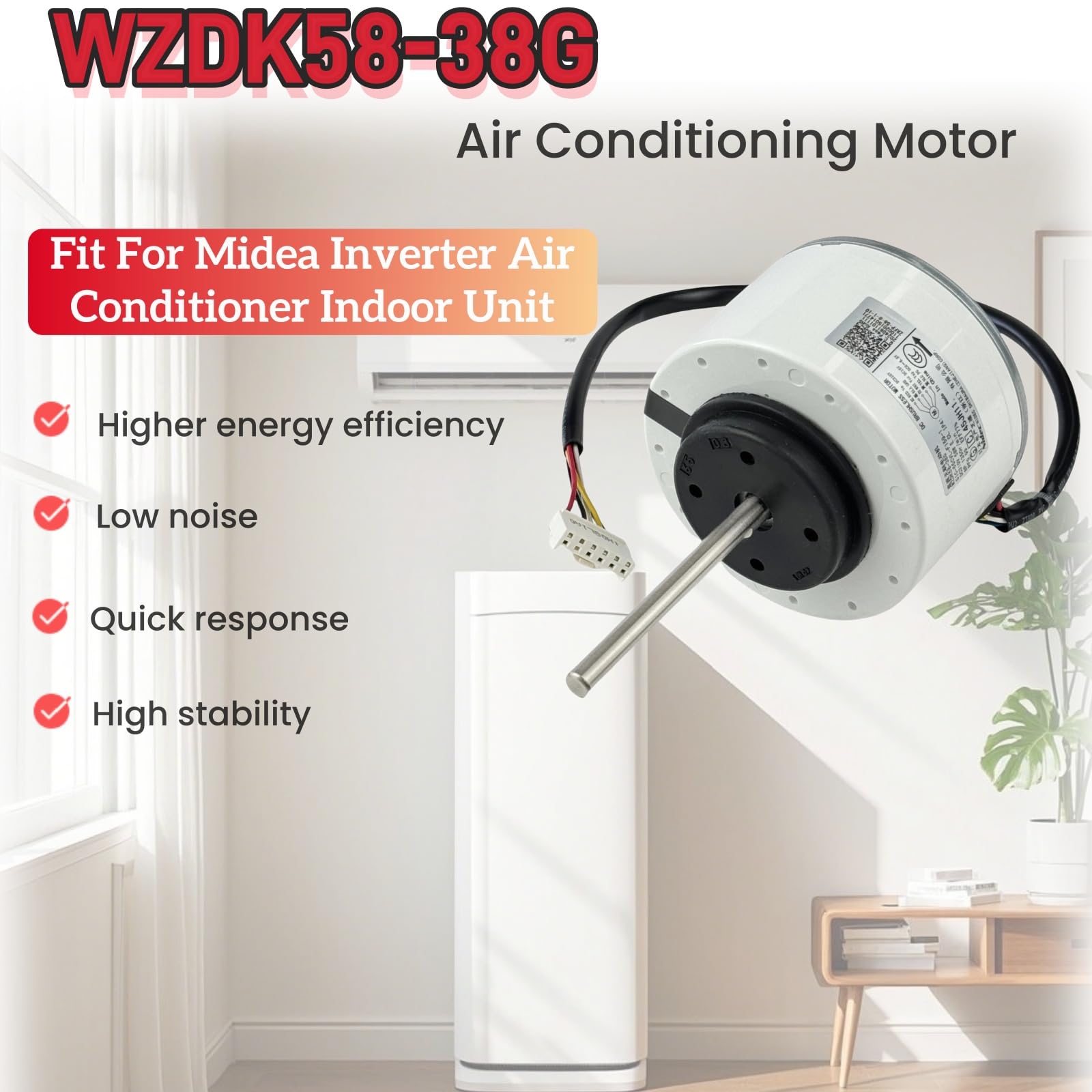 Klimaanlage Motor WZDK58-38G SIC-55CVL-F159-1 DC Bürstenloser Motor, 310V 58W 1350r/min CCW Inverter Klimaanlage Bürstenloser Gleichstrommotor für Klimaanlage