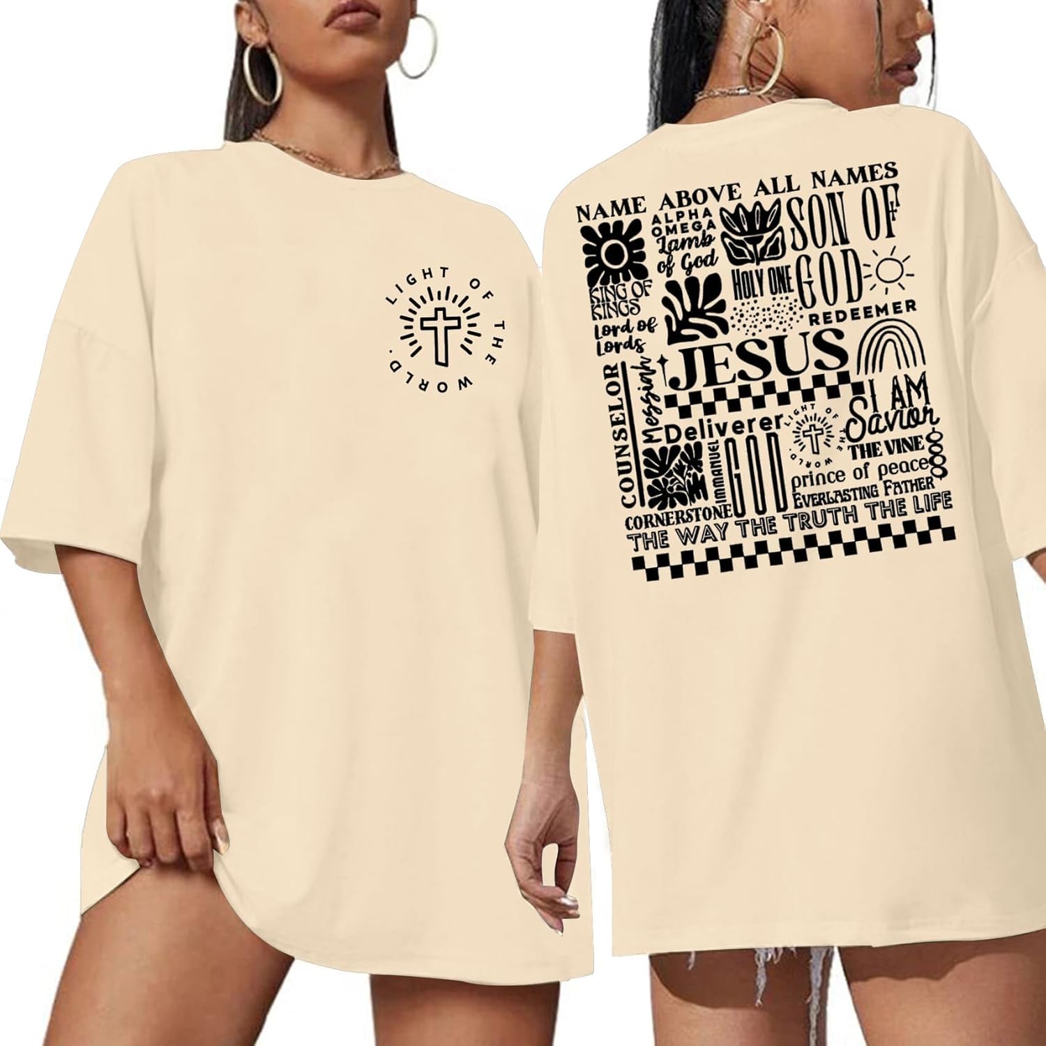 Jesus Oversized Shirts Women Christian: Faith Tshirt Bible Verse Shirts God Religious Tee Christian Inspirational Tops