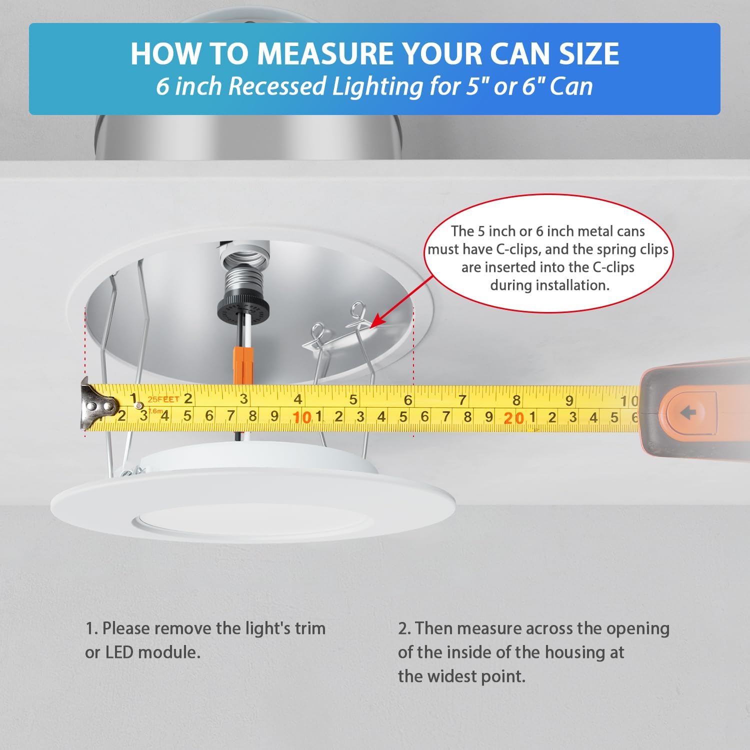LVWIT LED Recessed Light 6Inch, Can Lighting Color Selectable 2700/3000/4000/5000/6000K 5CCT, 10W(120W Equivalent) Dimmable Downlight with E26 Conversion Kit, Retro Fit Ceiling Light Fixtures, 12 Pack