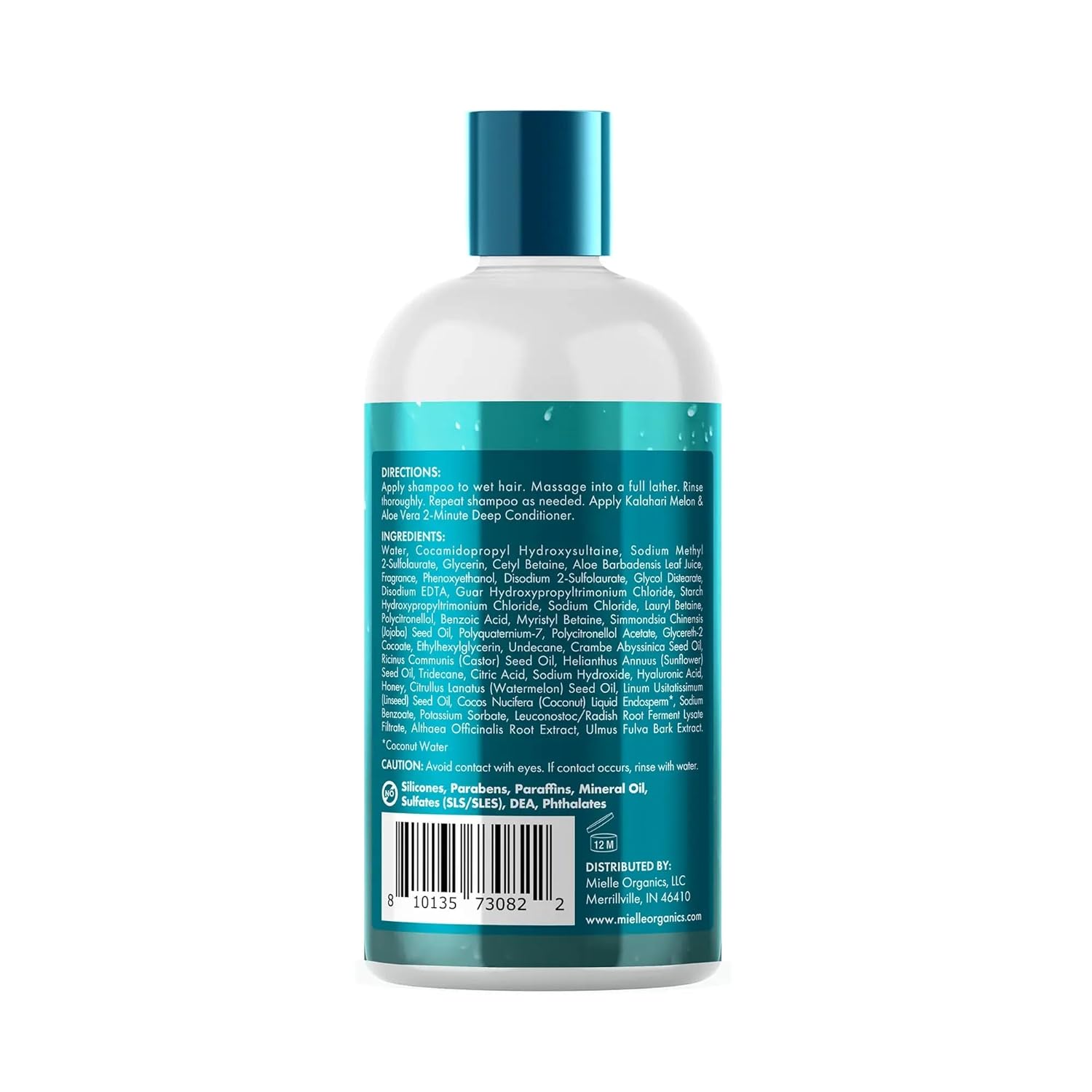 Mielle Organics Kalahari Melon & Aloe Vera Hydrating Shampoo, Leave-In Conditioner Spray, Curl Forming Glaze - Moisturizing Hair Care for Curls, Dry, and Textured Hair (3 Product Bundle)