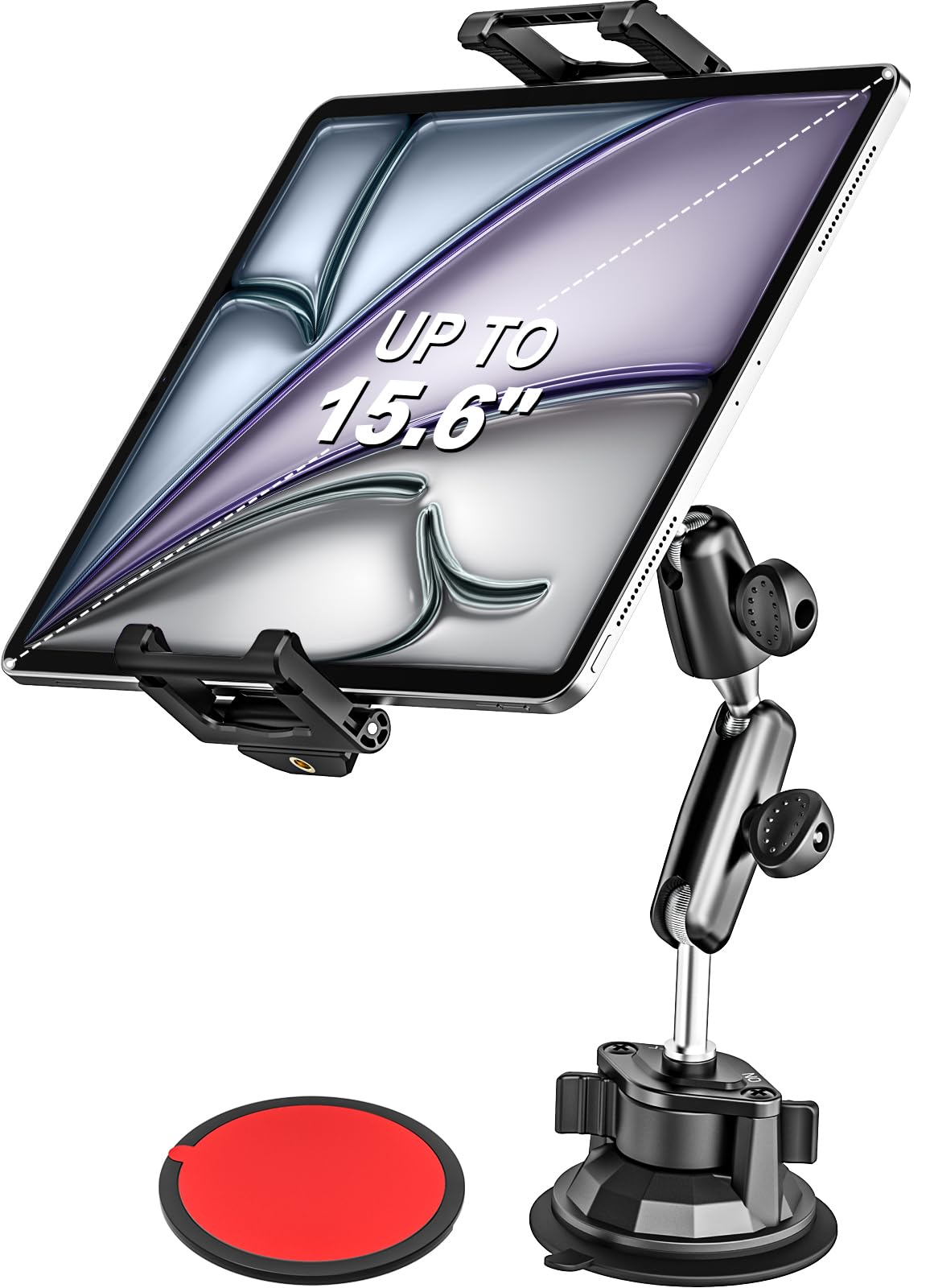Schwerlast Tablet Halterung Auto Windschutzscheib, [Bis zu 15,6"] Super Vakuum Saugnapf Tablet Halter LKW, Armaturenbrett Klammer für iPad Pro Air Mini, Galaxy Tab, Handy, 6,1-15,6" Geräte