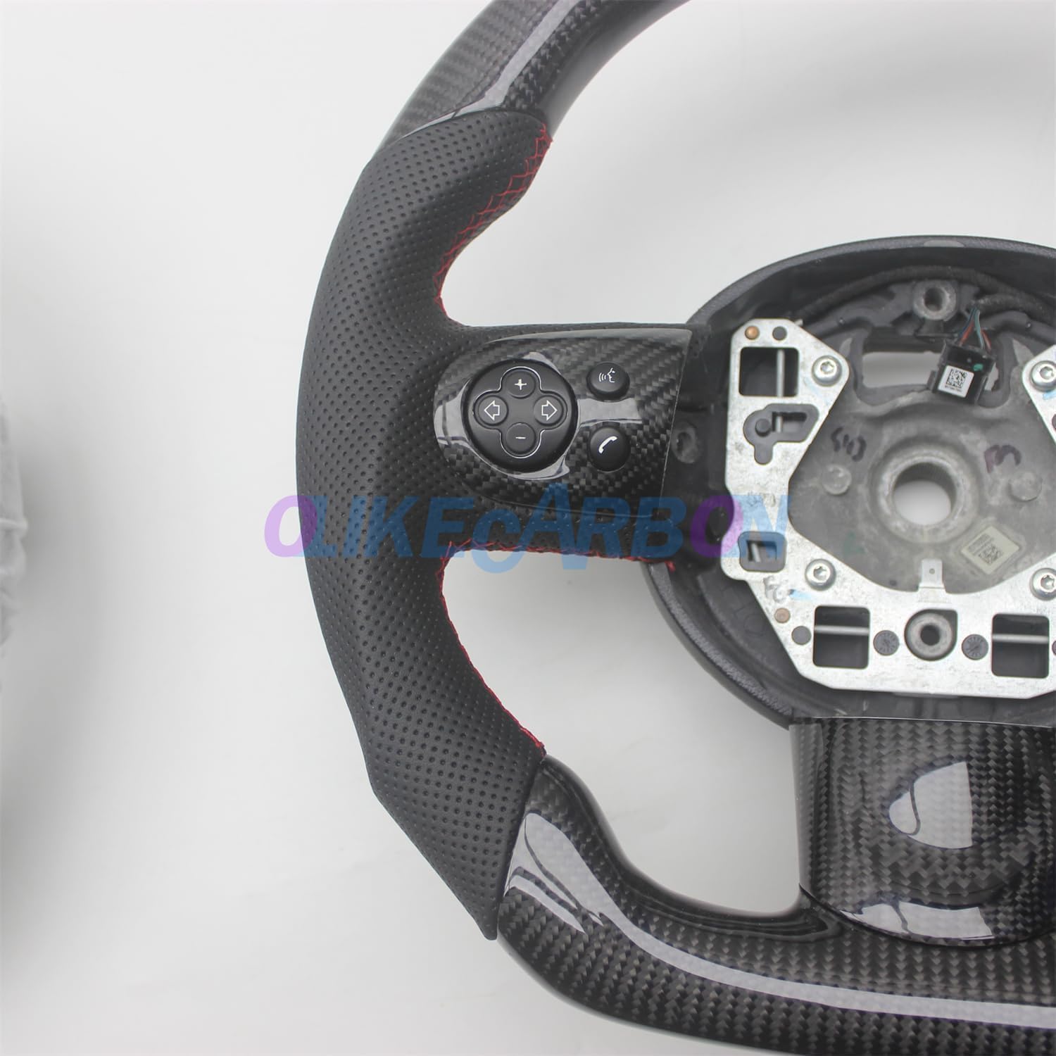 Replacement D Shape Leather Real Carbon Fiber Steering Wheel Compatible With BMW MINI R55 R56 R57 R58 R59 R60 R61