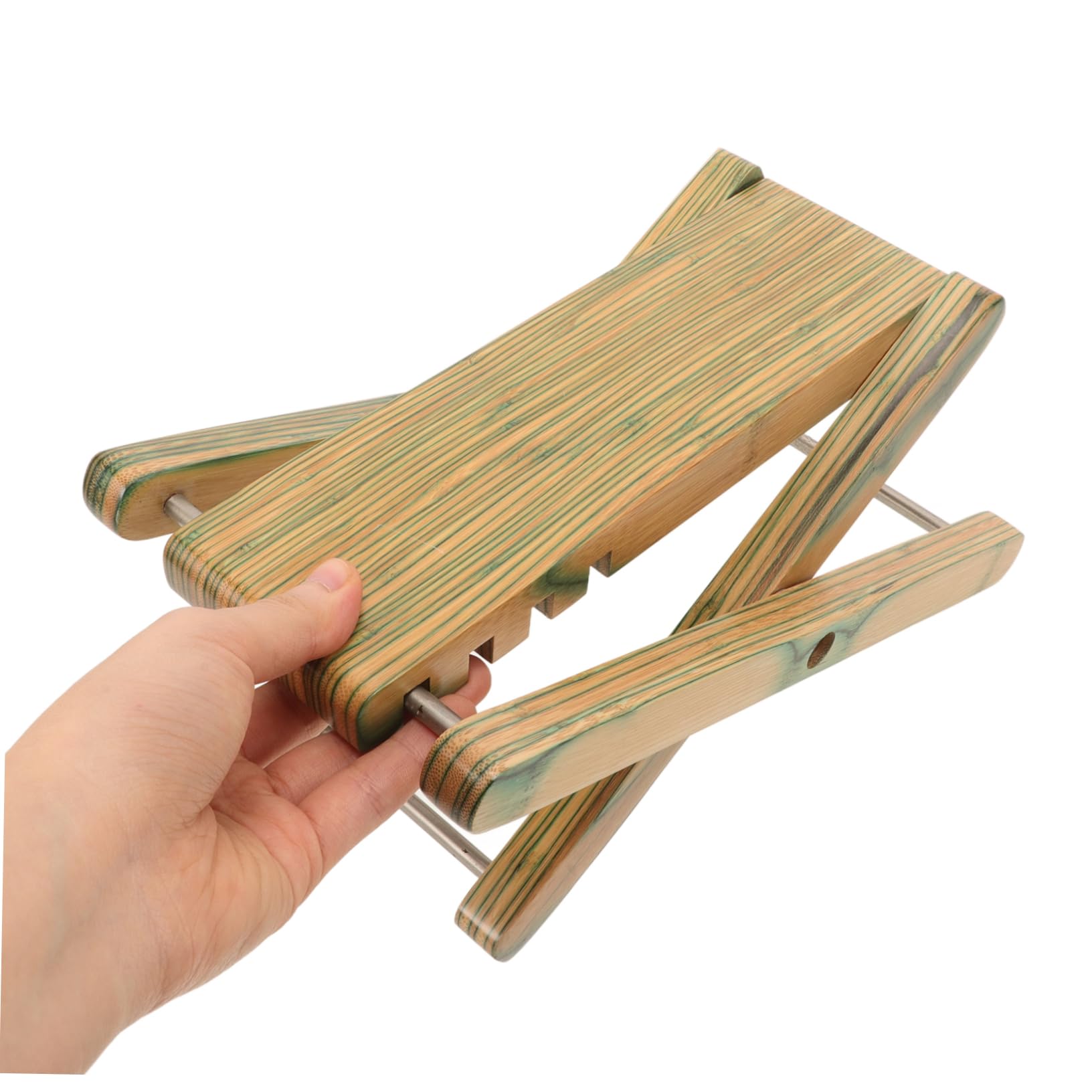 Anneome Poggiapiedi per Chitarra Regolabile in Legno Verde Pieghevole | Altezza Variabile, Facile da Riporre, Esperienza di Suono Comoda, Uso Versatile per Strumento