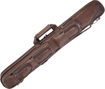Lucasi Brown Leatherette Soft Pool Cue Case with Black Accents, 2B/2S LC4