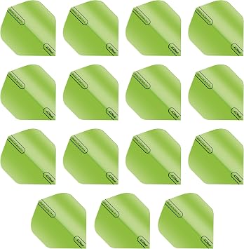 RED DRAGON Hardcore Fluoro Green Extra Thick Standard Dart Flights - 5 Sets Per Pack 15 Dart Flights in Total
