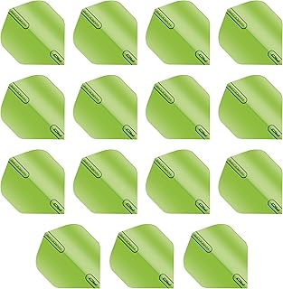 RED DRAGON Hardcore Fluoro Green Extra Thick Standard Dart Flights - 5 Sets Per Pack (15 Dart Flights in Total)