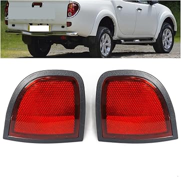 X-CAR Left RIght Car Rear Bumper Taillight Tail Lamp Compatible With Mitsubishi L200 LC036LH Reflector Light Parking Brake Light Fog Light1Pair