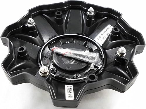 Miniatura 2 de Tapas de centro de rueda con ribetes en cromo negro mate de combustible. Una (1) 100253BM-4478 tuercas (con tornillos)