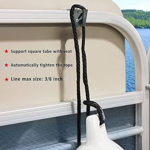 Miniatura 2 de Pinzas para guardabarros Pontón con resorte, clips de metal para guardabarros de barco para rieles cuadrados, perchas ajustables de acero