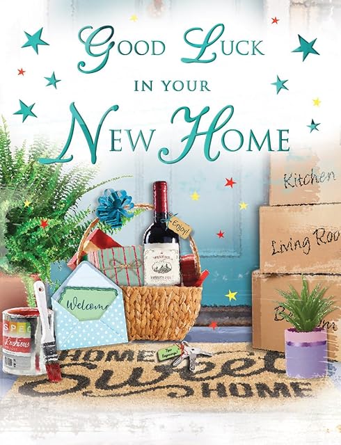 Regal Publishing Good Luck in Your New Home Card Basket - 8 x 6 inches