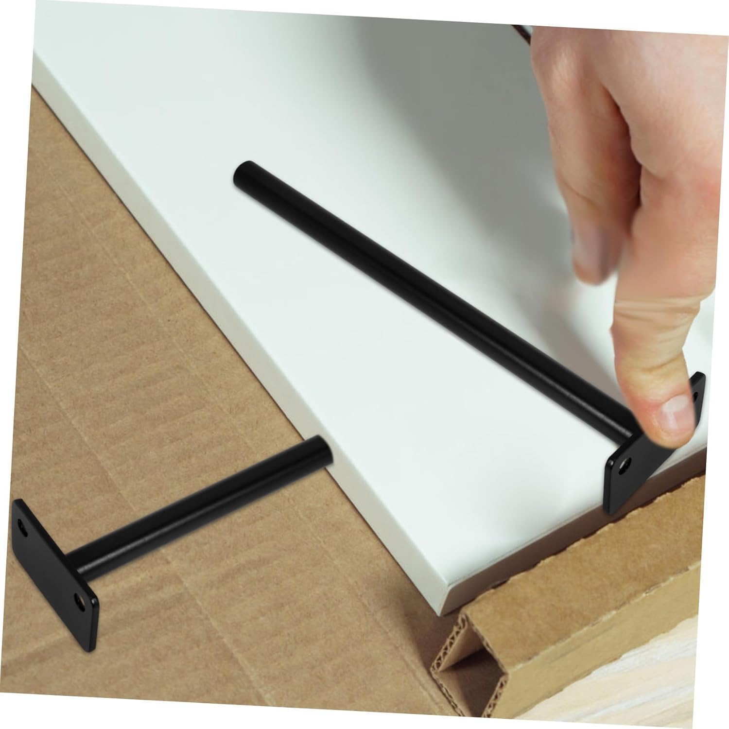 Tofficu 4pcs Heavy Duty Invisible Floating Shelf Brackets for Wall Mounting Corner Support for Boards Stylish Hidden Design for Decor