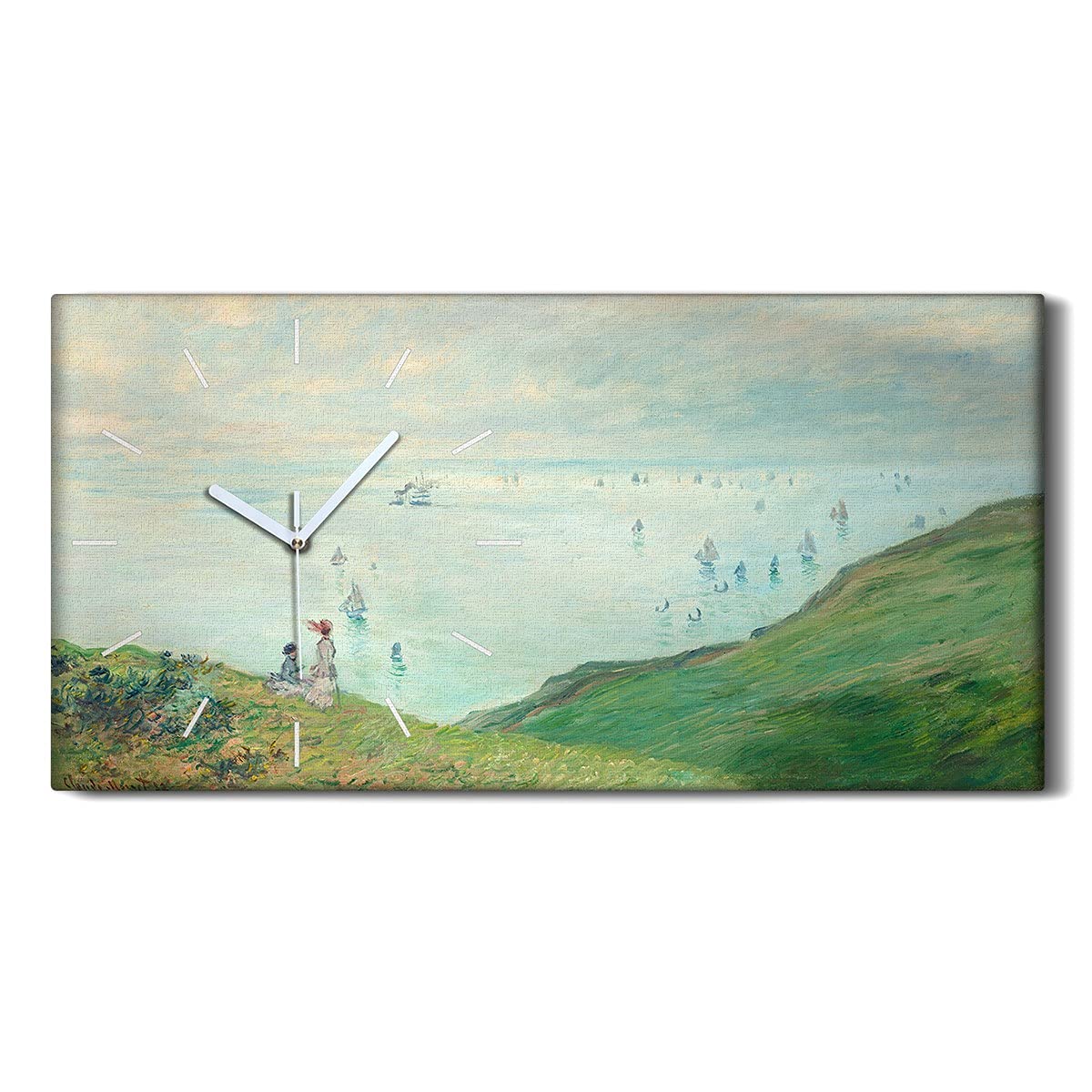 Horloge sur Toile Silencieuse pour Chambre sans Bruit Tableau Salon Moderne 60x30cm