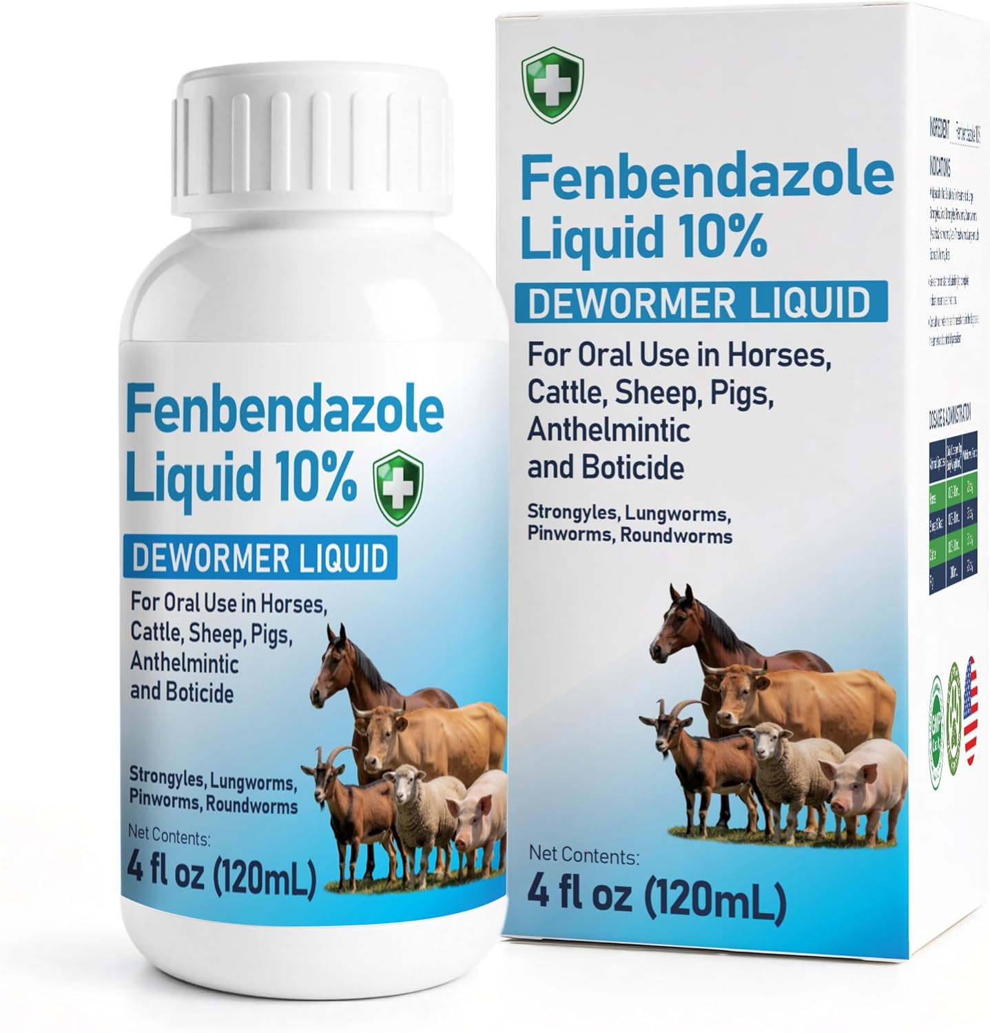 Fenbendazole-Based Digestive Care for Horses,Goats and Poultry, Intestinal Support Formula for Routine Animal Wellness,120 mL (4.2 fl oz)