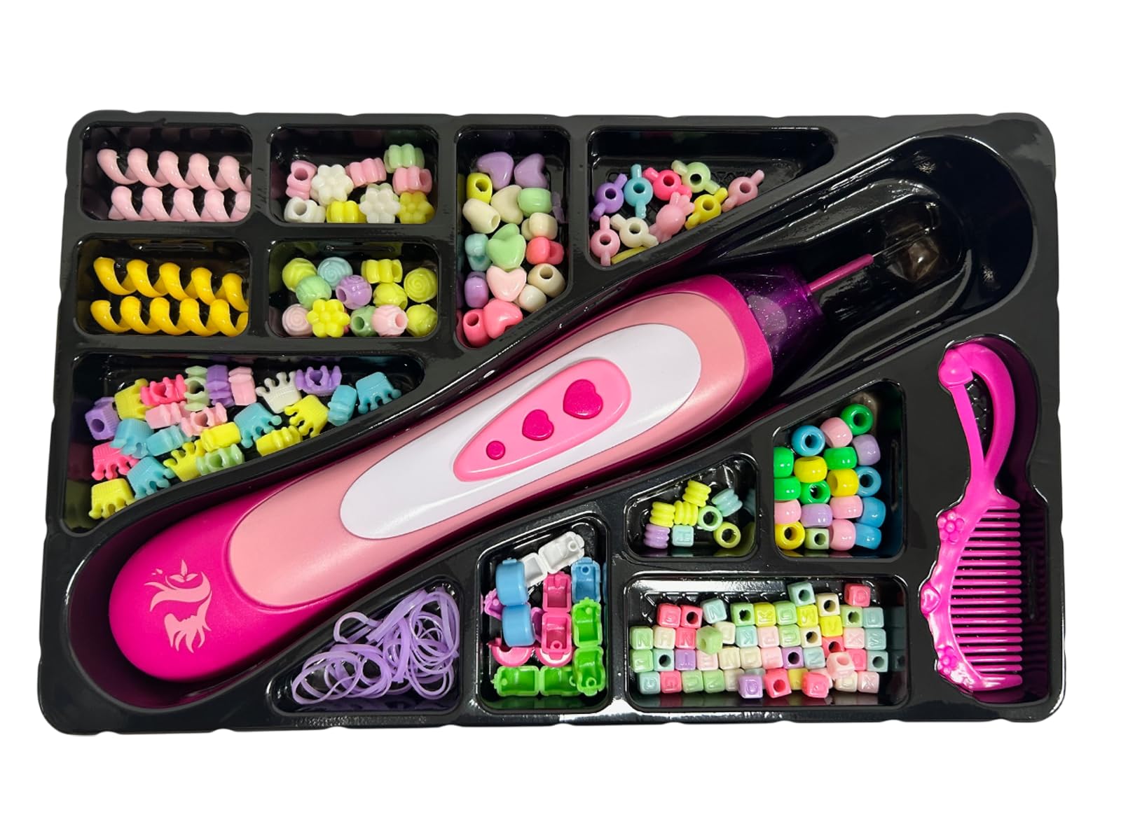 Macchina Infila Perline Bambini Set Parrucchiera Bambina Accessori Capelli Bambina Perline Treccine Capelli Bambina Crea Bracciali Perline per Capelli per Trecce Macchinetta per Perline Decora Fashion