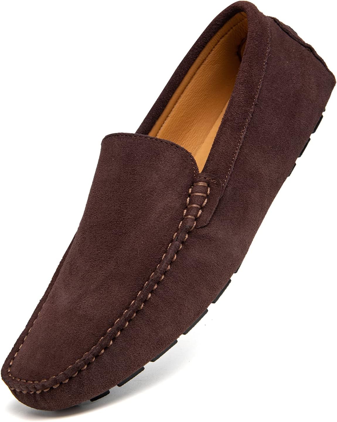 Go Tour Mens Handmade Suede Leather Casual Loafers Shoes - Image 3