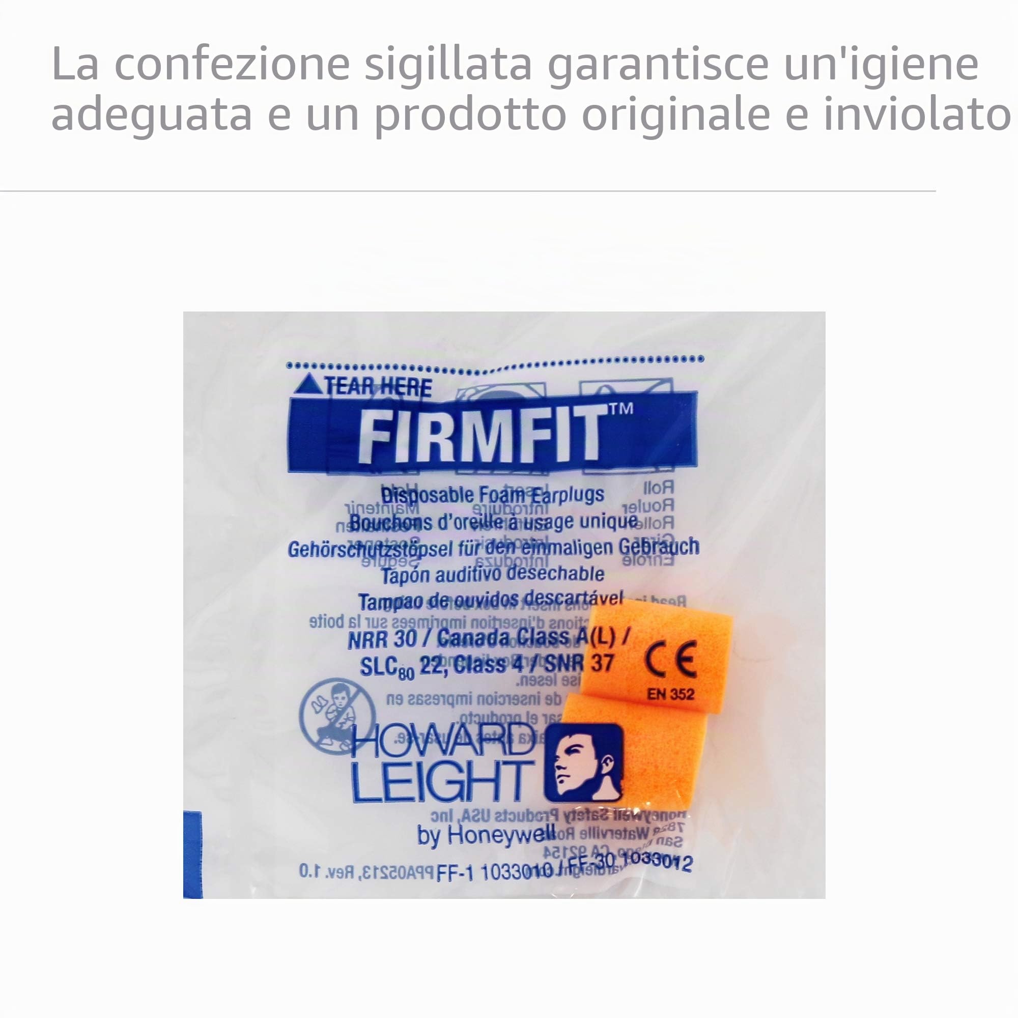 Howard Leight by Honeywell Firm Fit Disposable Foam Earplugs, Polybag, 200-Pairs (FF-1)