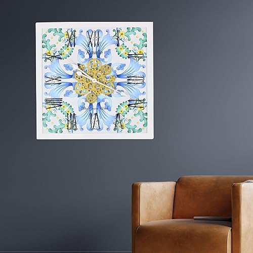 Miniatura 10 de The Gears - Reloj de pared con engranajes móviles (Vietri, redondo de 36 pulgadas)