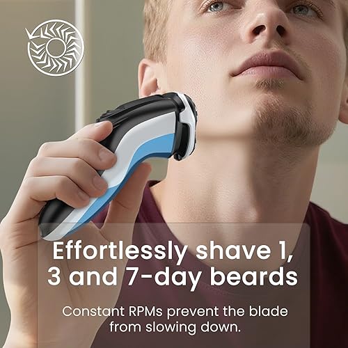 Miniatura 7 de SweetLF Afeitadora eléctrica con base de secado de aire, maquinilla de afeitar eléctrica impermeable IPX7, afeitadoras inalámbricas recargables para
