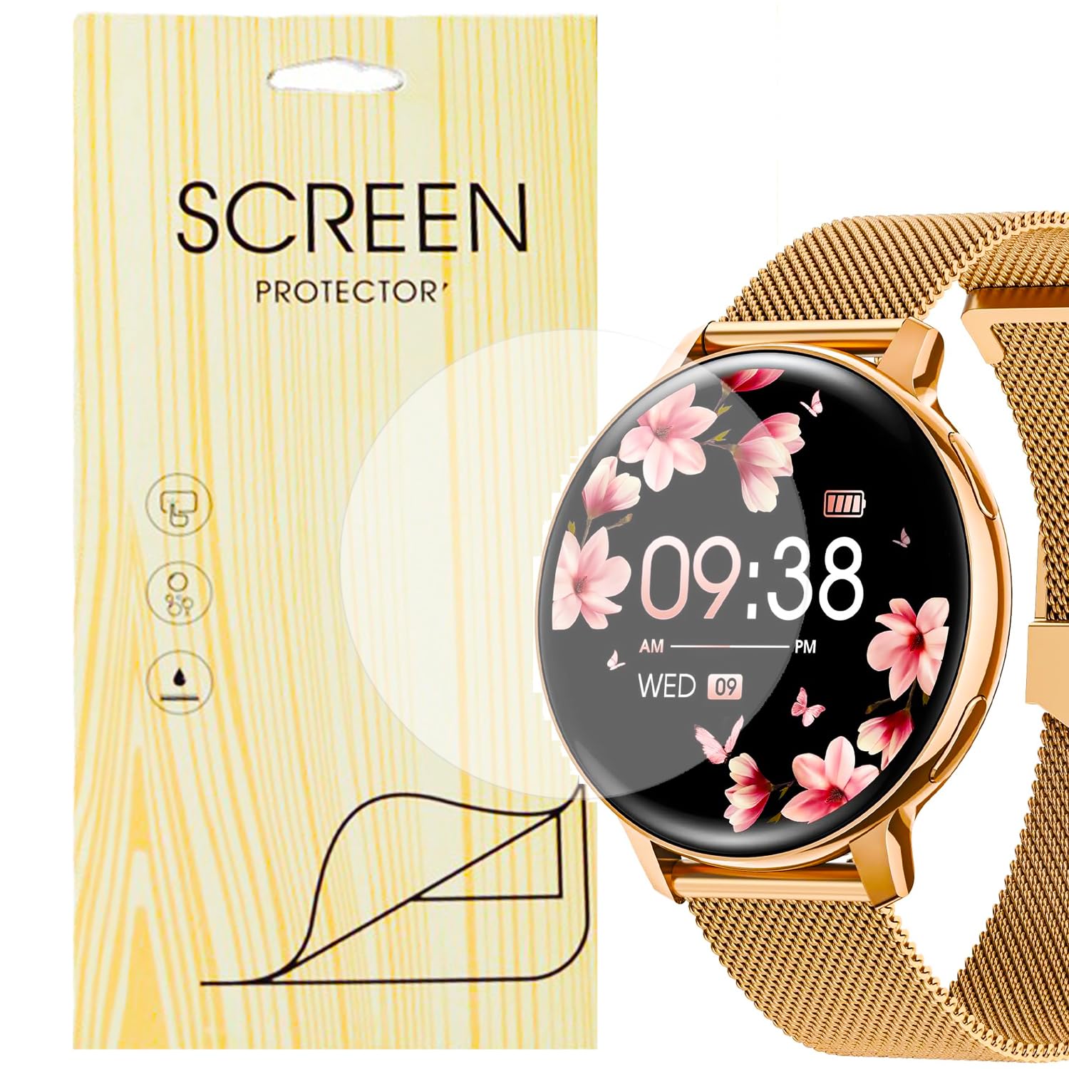 Mbros Compatible para [6 Pedazo Protector] Blando Protector Pantalla Compatible para Smartwatch NAIXUES Reloj Inteligente Mujer 1.39"" (6 Pedazo Protector)