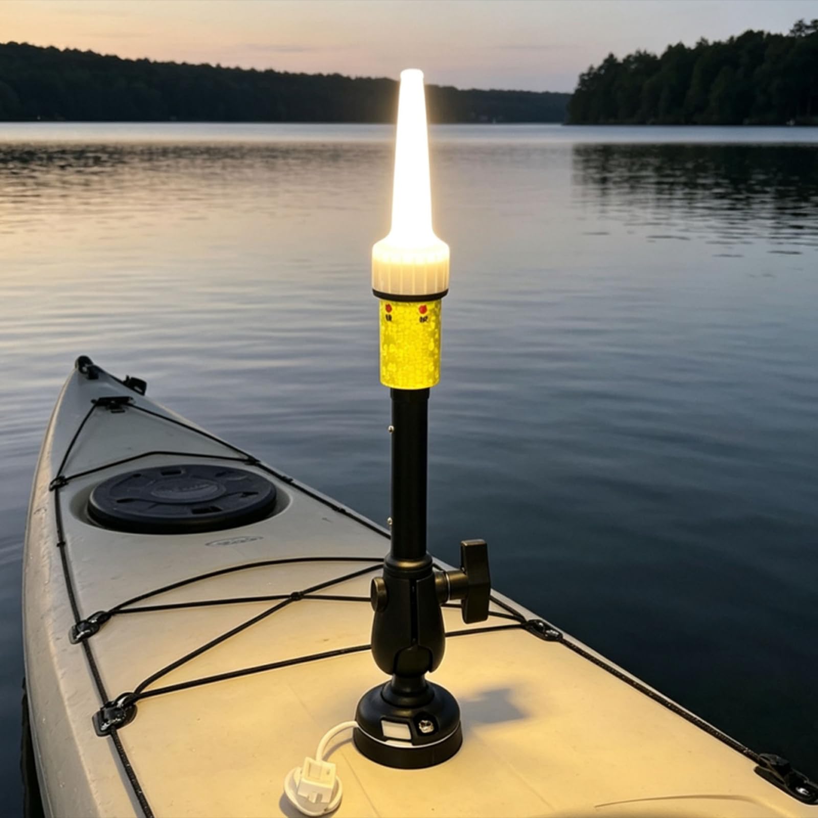 Kayak Light Luce per Kayak Barra Luminosa Palo Accessorio Antiurto Impermeabile Breve Montaggio in Nylon Acciaio PP Adatta a Club Pescatori Notturni