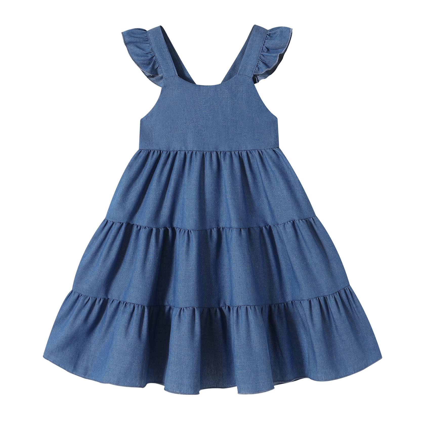 Toddler Girl Outfits Baby Ruffled Sleeveless Princess Dresses Tutu Skirt Summer Sleeveless Smocking Casual Dress