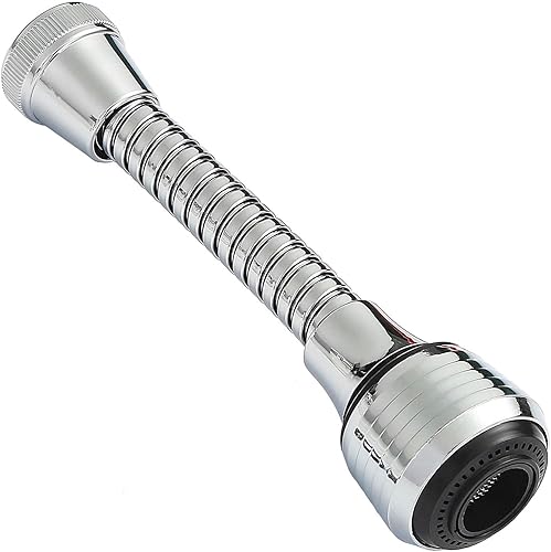 Miniatura 7 de Pulverizador de grifo de manguera de metal de 7 pulgadas con cuello de ganso para fregadero de cocina, cromo pulido para agua fría y caliente