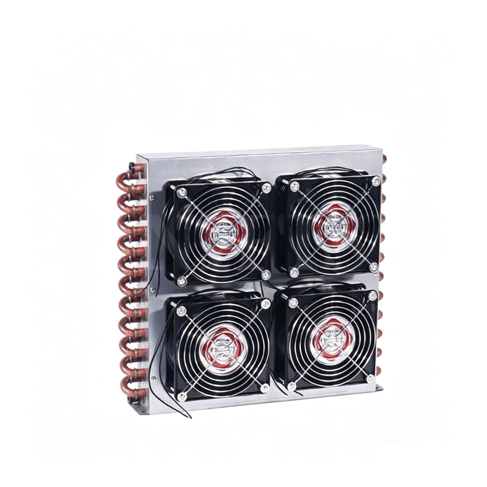 Condensador De Refrigerador Pequeño Con Ventilador, Intercambiador De Calor Enfriado Por Aire Con Aletas De Aluminio Y Tubo De Cobre(F-FAN)