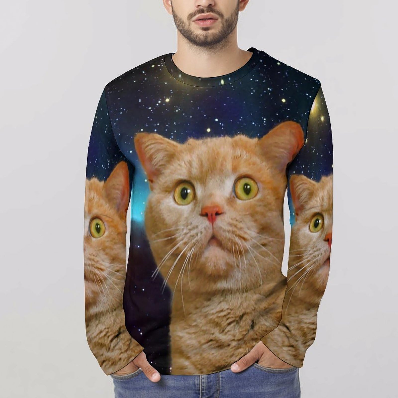 NEE ロンT/ロングTシャツ XL 猫 nee, Tシャツ レディース ロンT ロングスリーブ 長袖 愛猫 猫柄 T