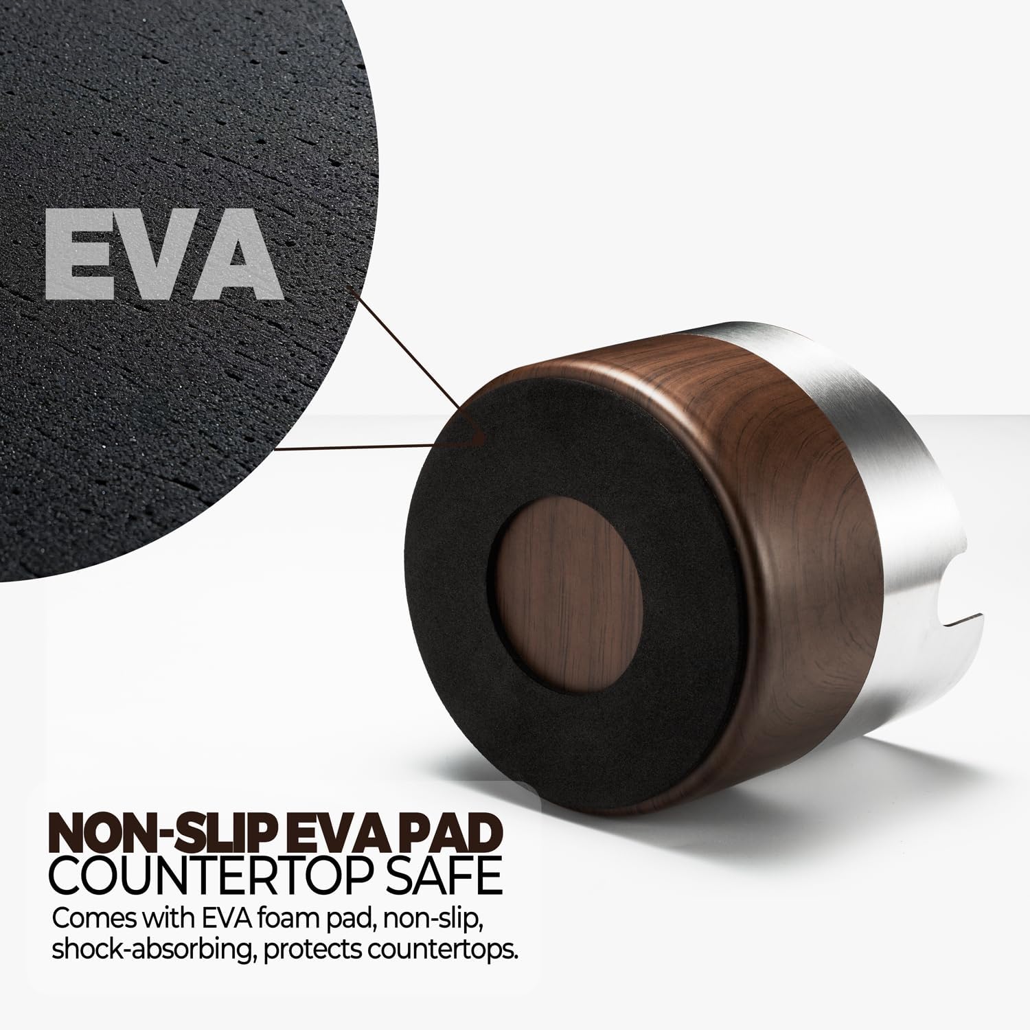 MUTEX Espresso Knock Box, Stainless Steel Coffee Grounds Knock Box with Removable Knock Bar, Non-Slip Rubber Base & Wood Bin - Dishwasher Safe Espresso Machine Accessory (2026 Version)