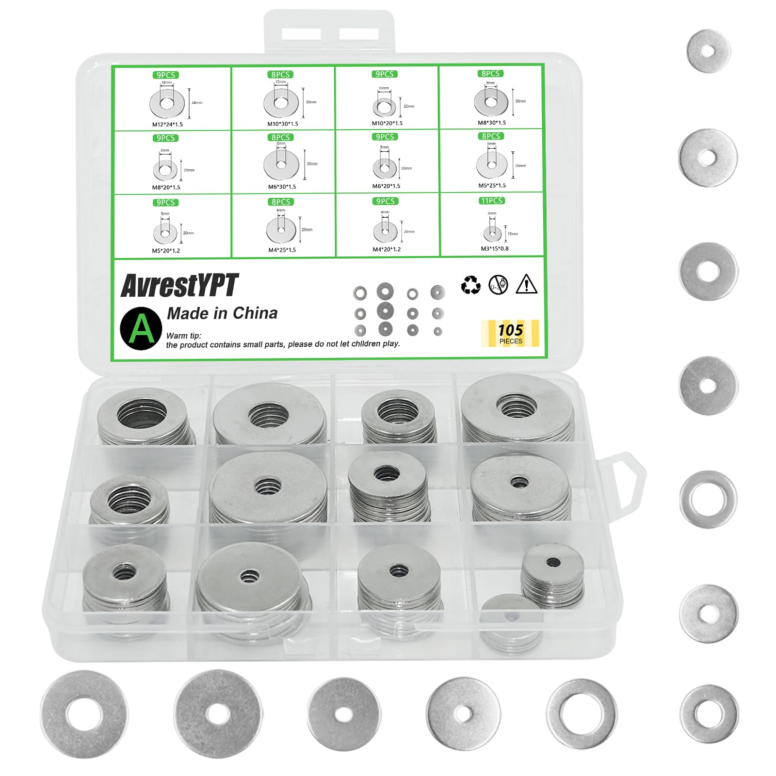Retaining Rings Assortment Kit - 900 Pcs C & E Clips -9 Retaining Rings Assortment Kit - 900 Pcs C & E Clips -9