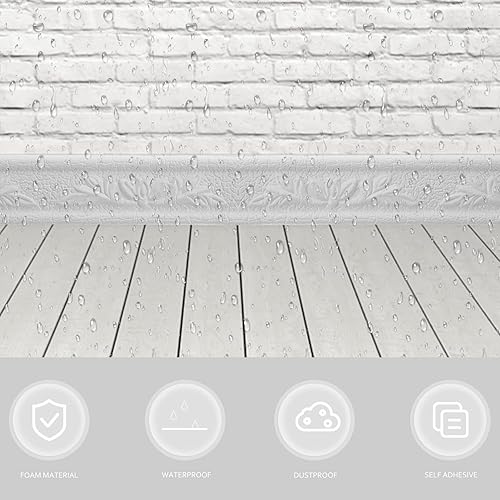 Miniatura 5 de Tira de calafateo de flores, 2 rollos de papel tapiz para despegar y pegar, borde de espuma 3D de flores, borde de espejo de pared para cocina, sala