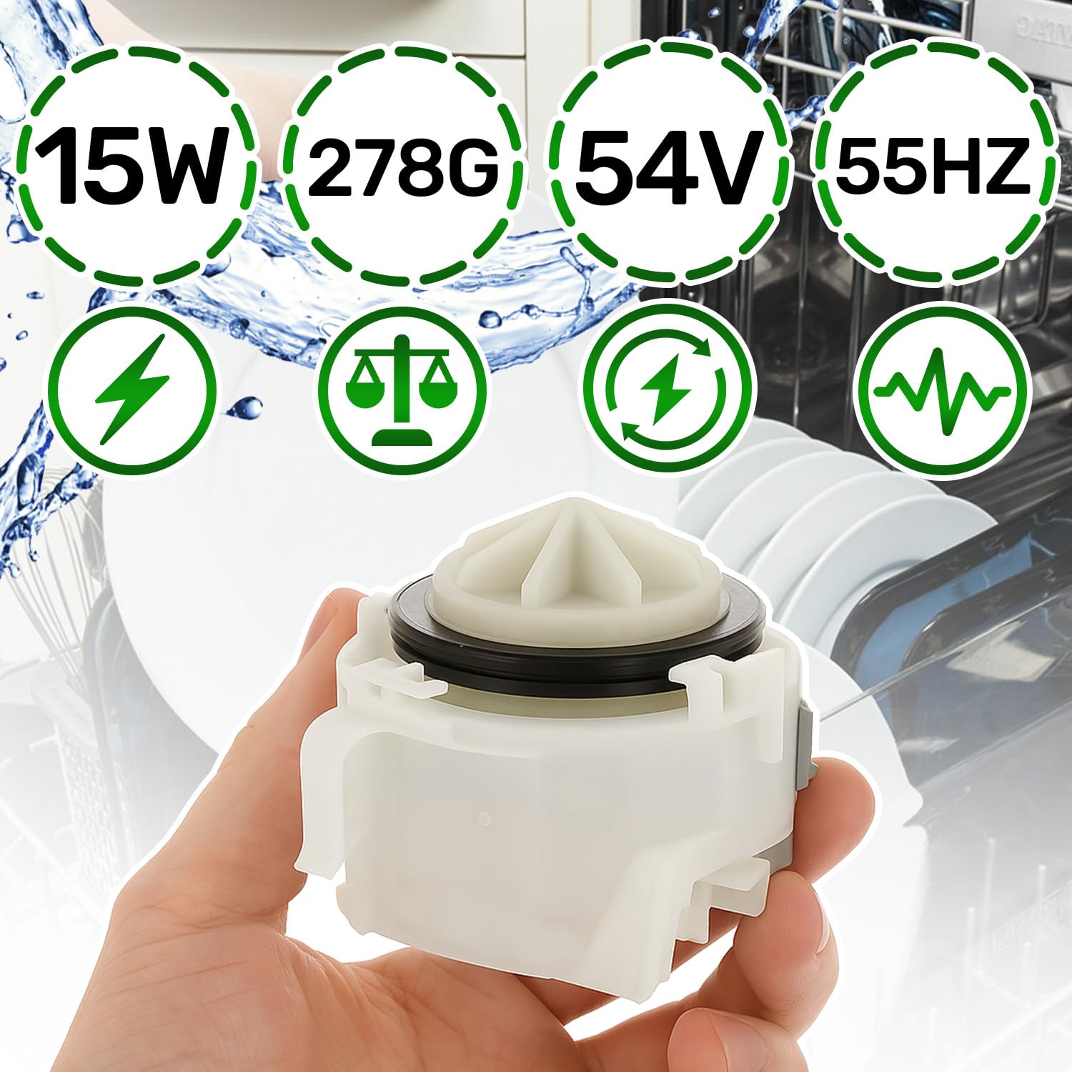 Pompa Lavastoviglie 15W 00611332 611332 per Bosch per Balay per Siemens