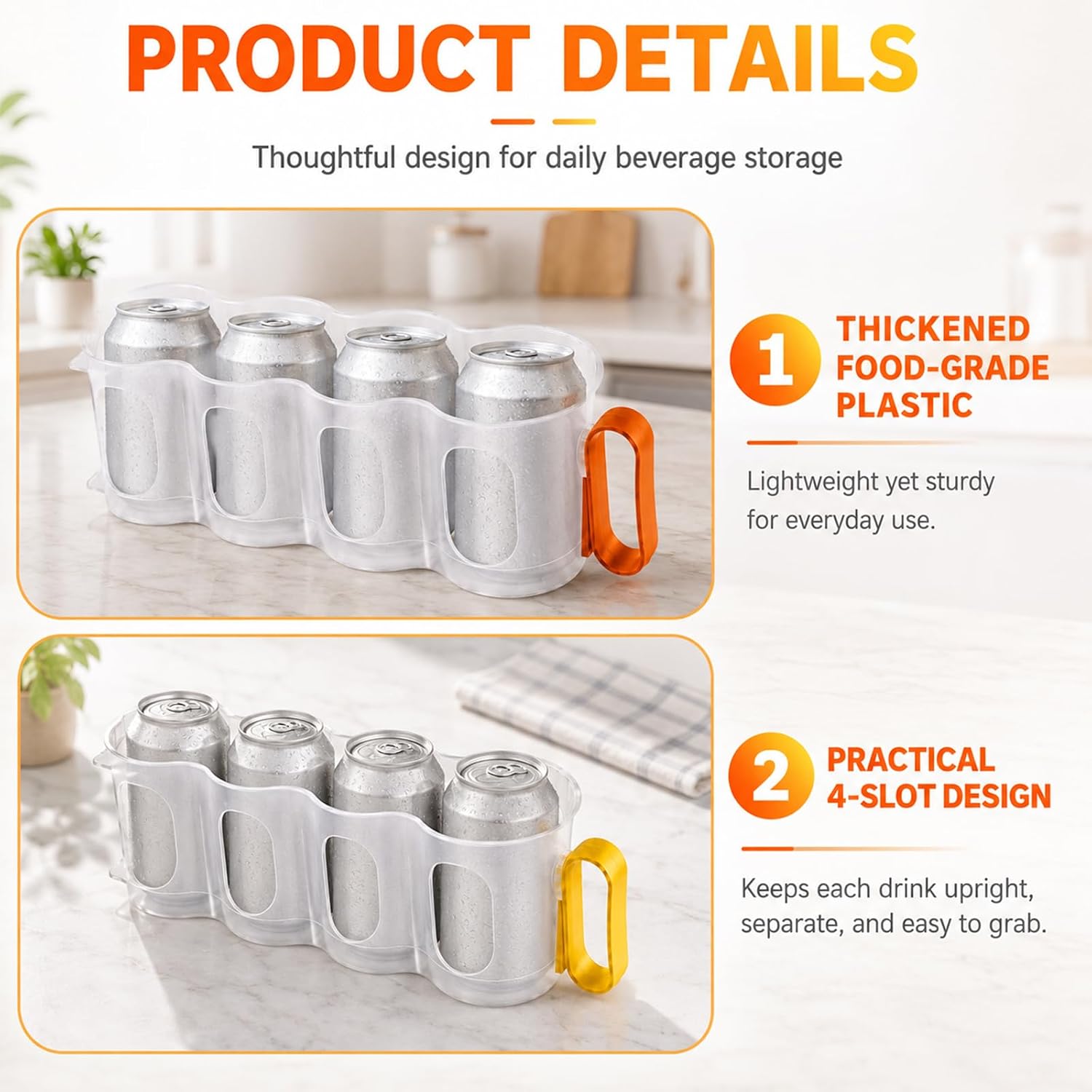 Portable Soda Can Organizer for Cooler，Transparent (6 pieces)