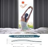 PONY DANCE Blackout Thermal Curtain - 94 Inch Long Grey Eyelet Top Curtains for for Living Room, Room Darkening & Energy Saving Soundproof Privacy Drapes 55 x 94 Inch, 2 Panels, Grey - 3