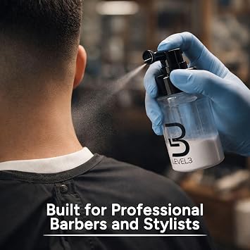 L3 Level 3 Powder Spray Bottle for Easy Talc Application, Barber Use
