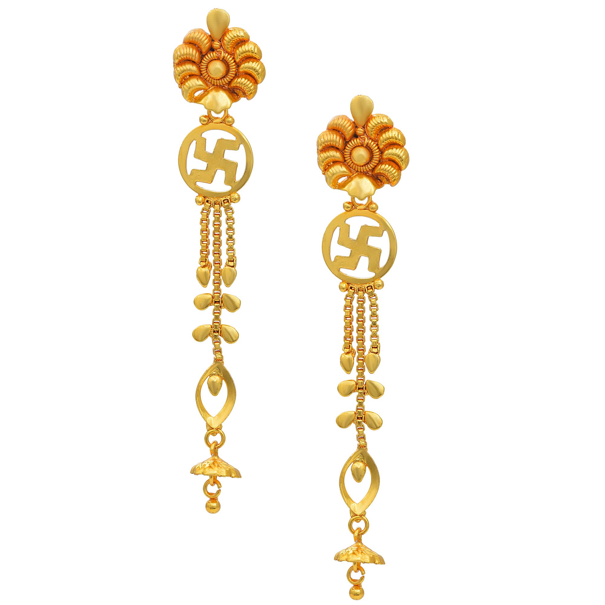 memoir Gold plated hanging Swastik shape dangler Traditional handmade Earrings Women Latest Stylish (B07S95KQK6) Amazon Price History, Amazon Price Tracker