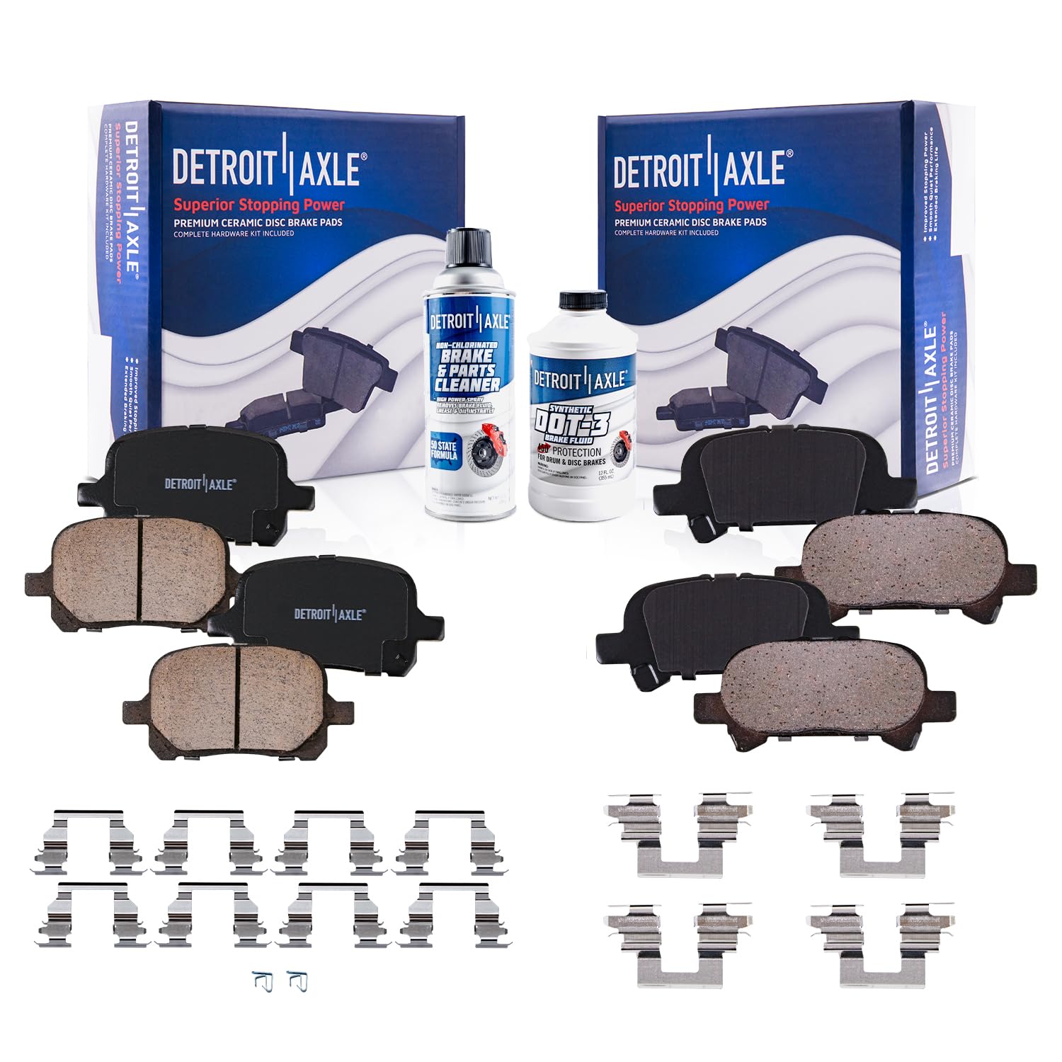 Detroit Axle - Brake Pads for 2000-2001 Toyota Camry, 2000-2004 Avalon