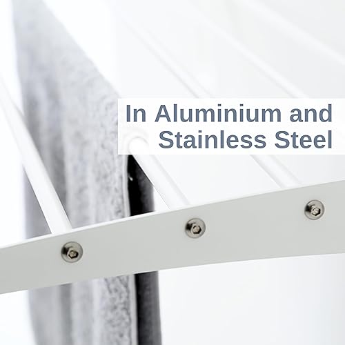 Miniatura 4 de foxydry Tower Wall Drying Rack, Vertical Wall Drying Rack, Retractable Drying Rack for Indoor and Outdoor (150, White)