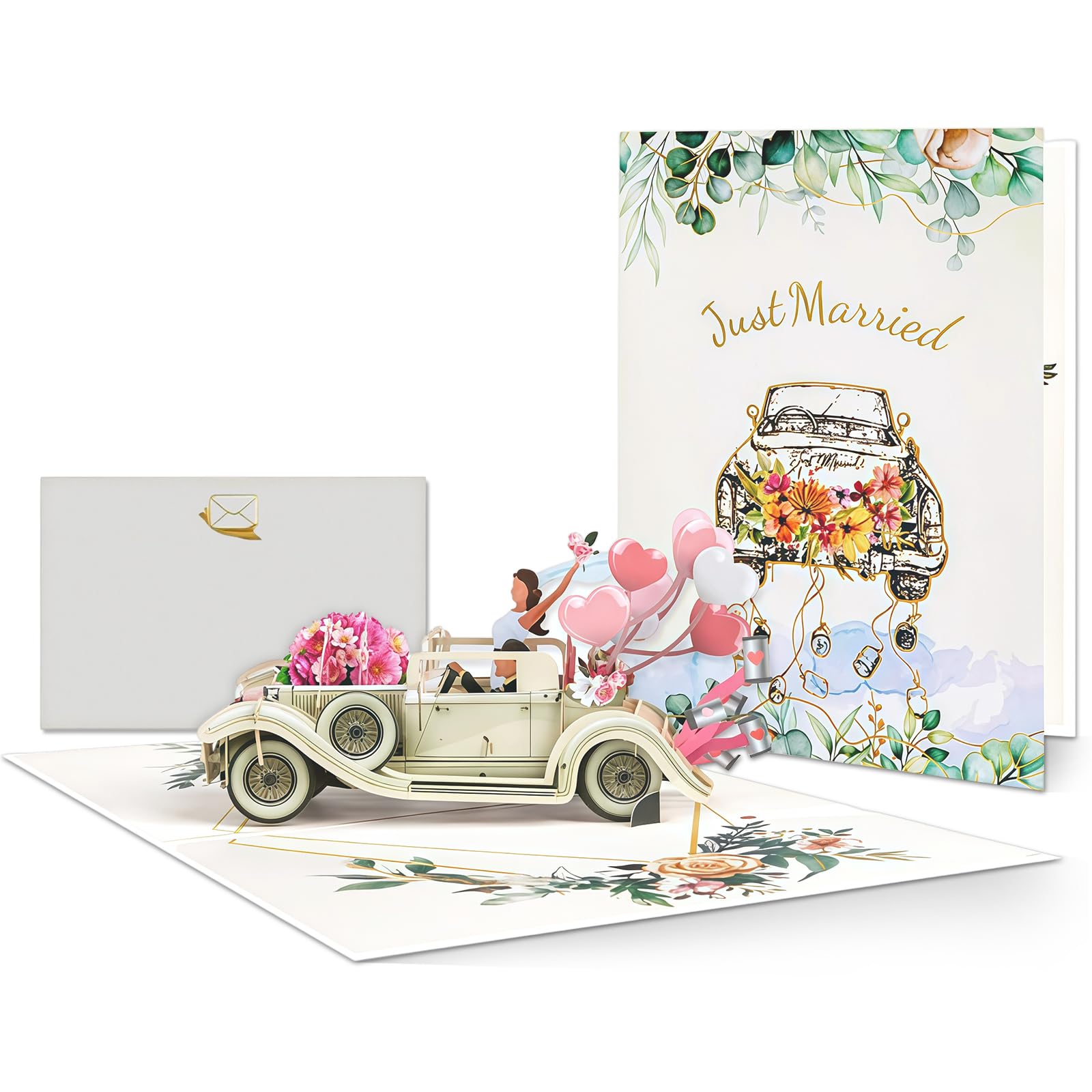 HAGOT 3D Wedding Greeting Cards Romantic Greeting Card for Bride and Groom