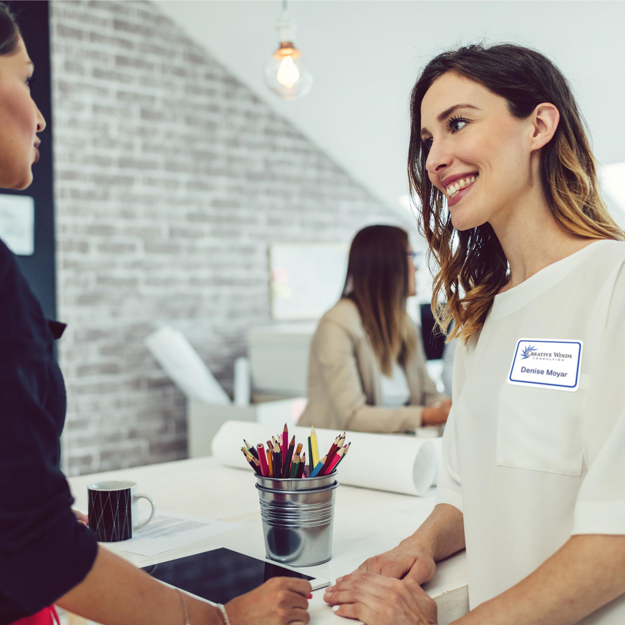 Avery Flexible Printable Name Tags, 2-1/3" x 3-3/8", White with Blue Border, 40 Removable Name Badges (05151) - Image 4